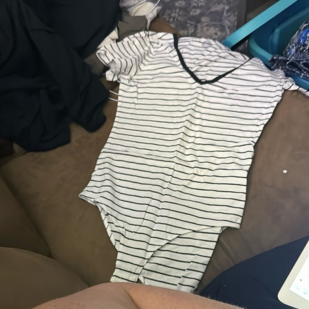 SO Black and White Striped Kids Bodysuit